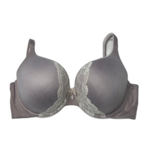 Victoria’s Secret Grey Gray white lace Perfect Shape Bra 34DD